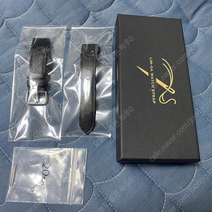 임가스트랩 앱송 올스티치 가죽 시계줄 블랙 20mm