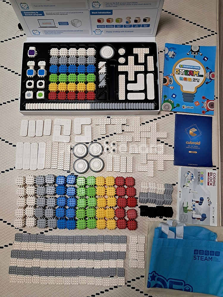 큐브로이드 코딩블럭 111pcs+추가206pcs+수업용...--0