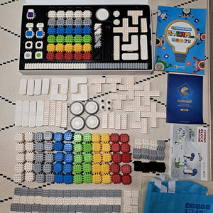 큐브로이드 코딩블럭 111pcs+추가206pcs+수업용 교재(레고가능)