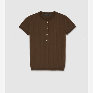 얼바닉30 Foret Button Short Sleeve Knit 브라운