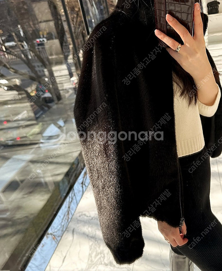 더로랑 블랙 데일리 봄버 퍼 자켓 m--3