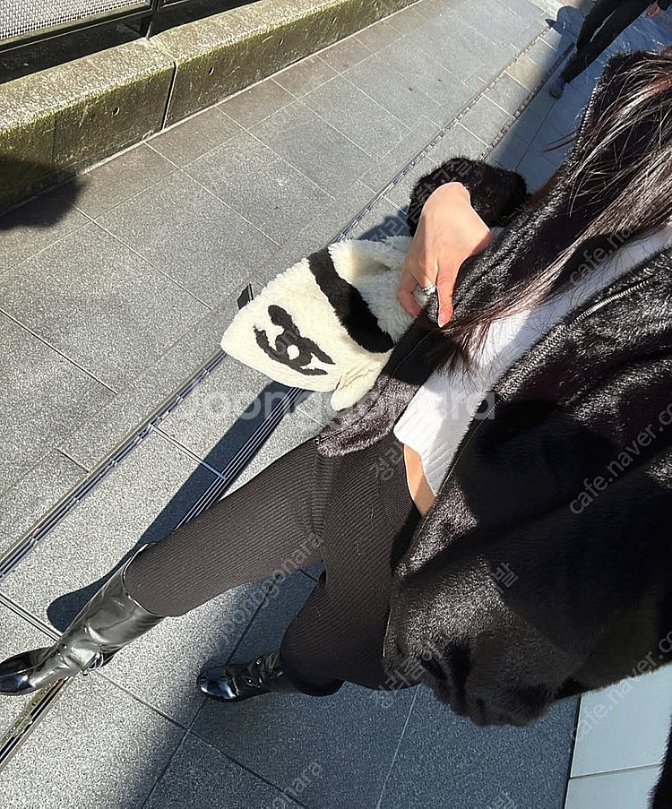 더로랑 블랙 데일리 봄버 퍼 자켓 m--6