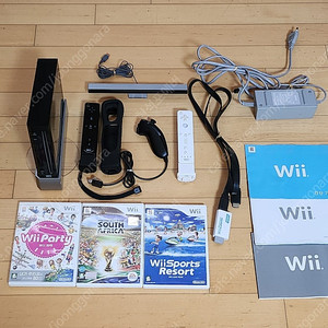 닌텐도 위 Wii 게임기 블랙 모델 및 게임 3개 일괄