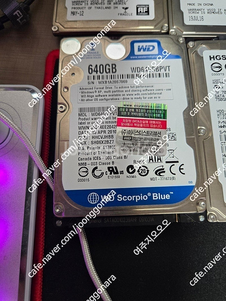 wd 히타치 hgst 노트북하드 1테라 3개 750g ...--4