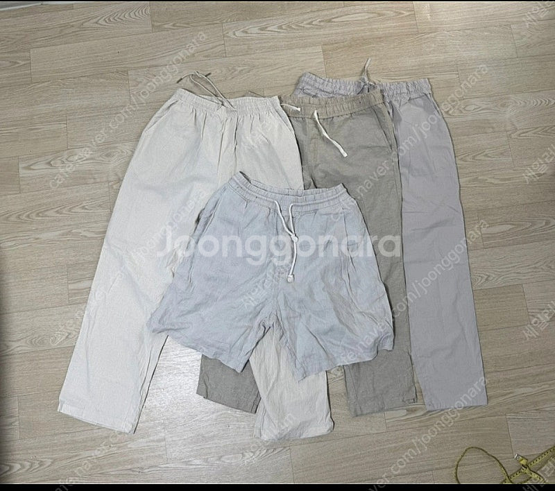 남자 여름바지 남자면바지 허리 36 전후 4벌--0