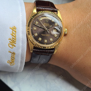 [정품] 롤렉스 데이데이트 36 초코브라운 10P 다이아몬드 18K 옐로우골드 금통 빈티지 (Rolex Day-Date 36 18K Solid YG Vintage)