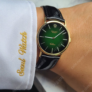 [정품] 롤렉스 셀리니 올리브그린 비네트 18K 옐로우골드 금통 남성용 (Rolex Cellini Olive Green 18K Solid YG)