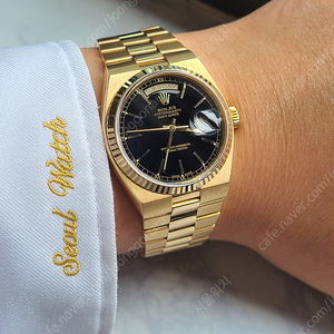 [정품] 롤렉스 데이데이트 36 오이스터쿼츠 블랙 18K 옐로우골드 금통 1986년식 (Rolex Day-Date Oysterquartz 1986)