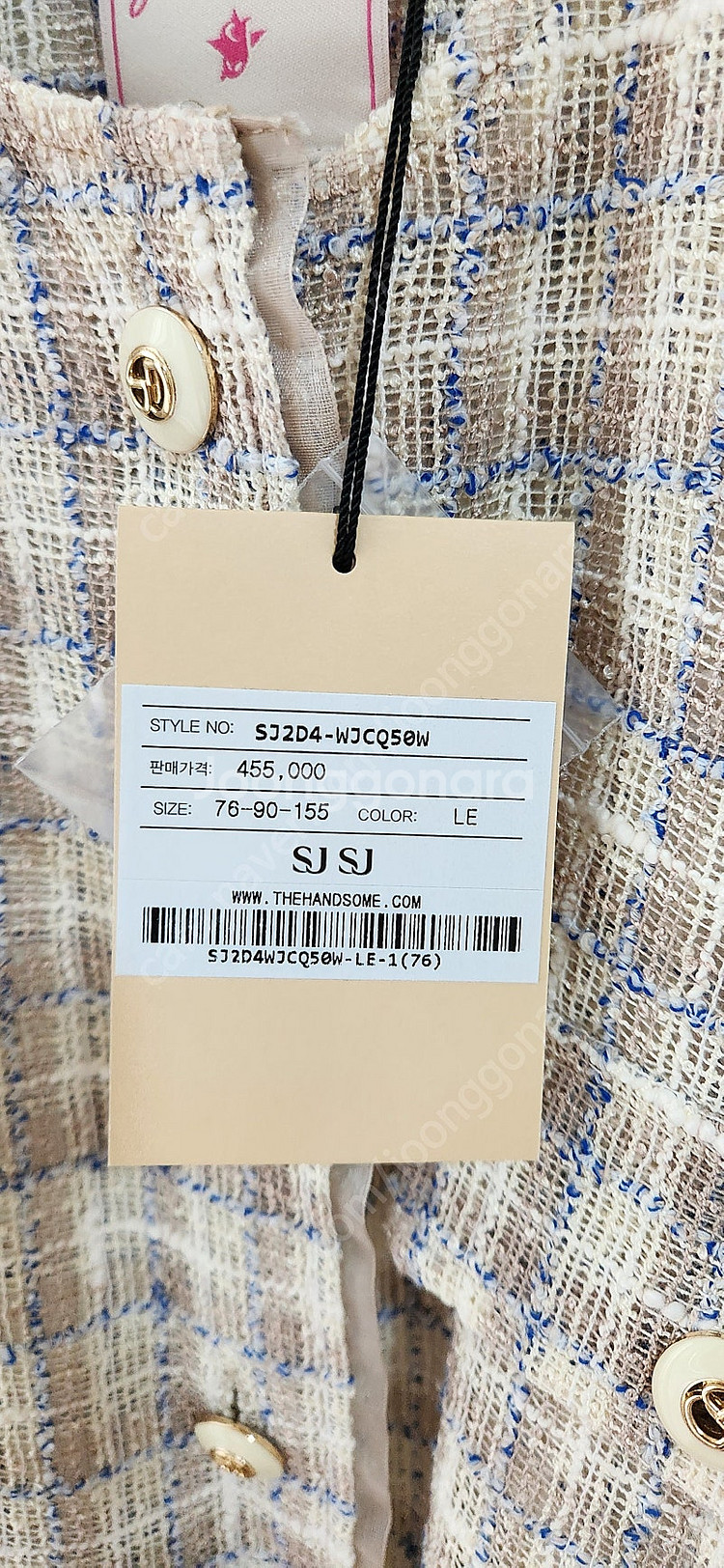 SJSJ 체크 패턴 플랩 자켓 SJ2D4-WJCQ50W...--5