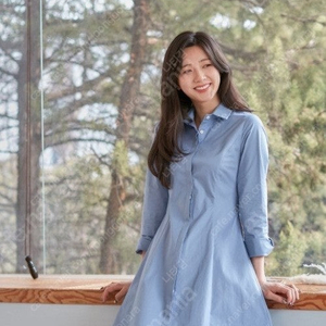 으네 스프라이프 셔츠 롱 원피스