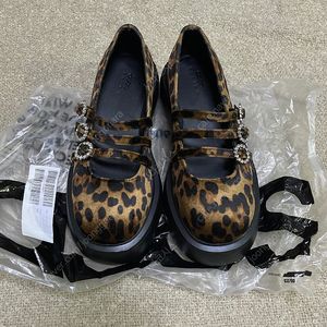 asos 청키 레오파드 메리 제인 발레리나 슈즈