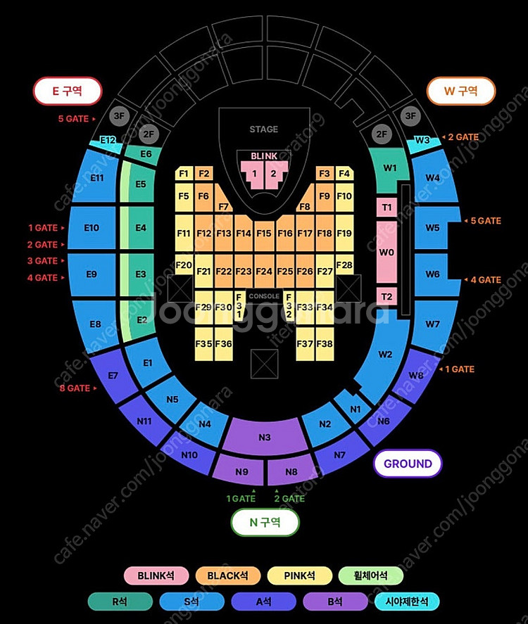 블랙핑크 콘서트 막콘 BLACK 블랙석 F18 6열 1...--0