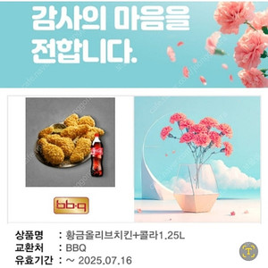 BBQ 황금올리브치킨 + 콜라 1.25L (~7/16까지)