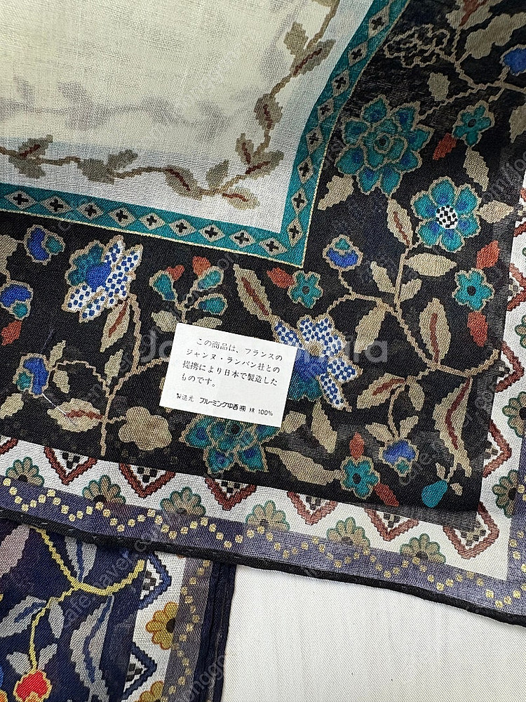 랑방 Lanvin 아사 면 스카프/손수건 2장일괄--3