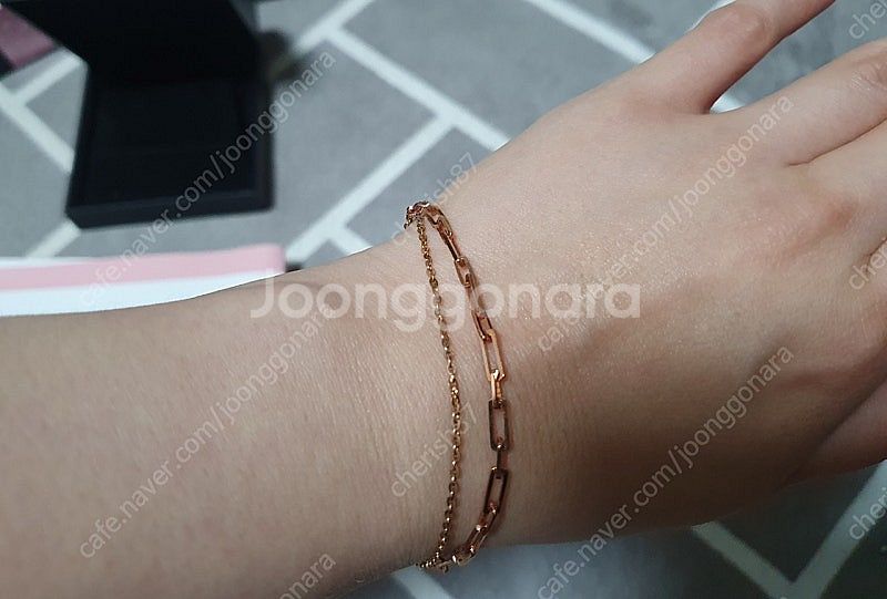 14k 클립 두줄 팔찌 !!--1