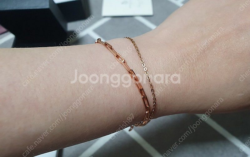 14k 클립 두줄 팔찌 !!--0
