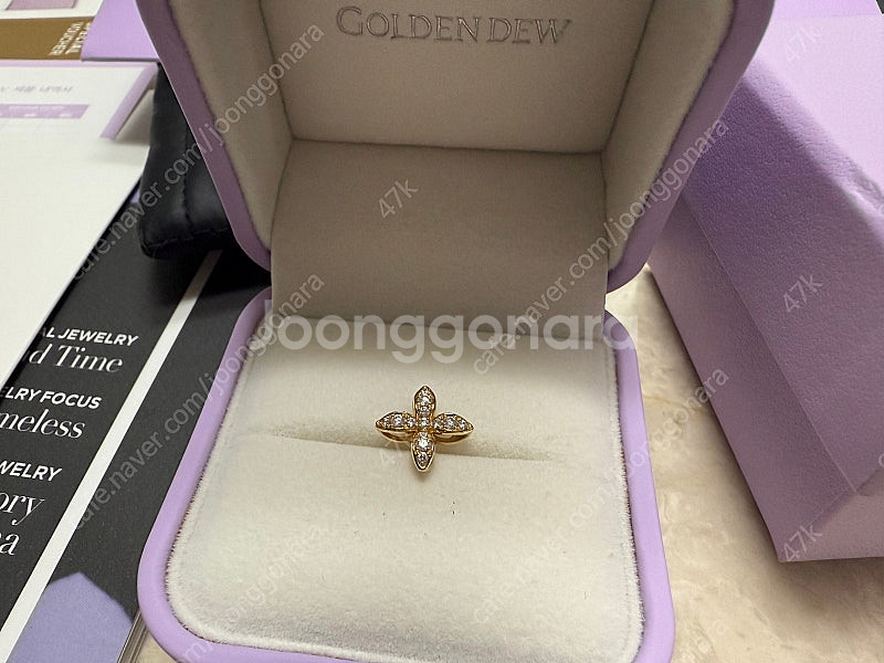 골든듀 펄시피아 쁘띠 파베 옐로우골드 펜던트 18k 다...--2
