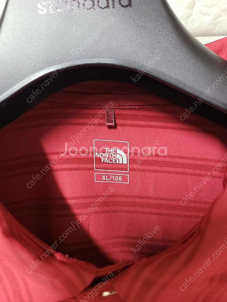 노스페이스 레드 나일론 스판 카라티--4