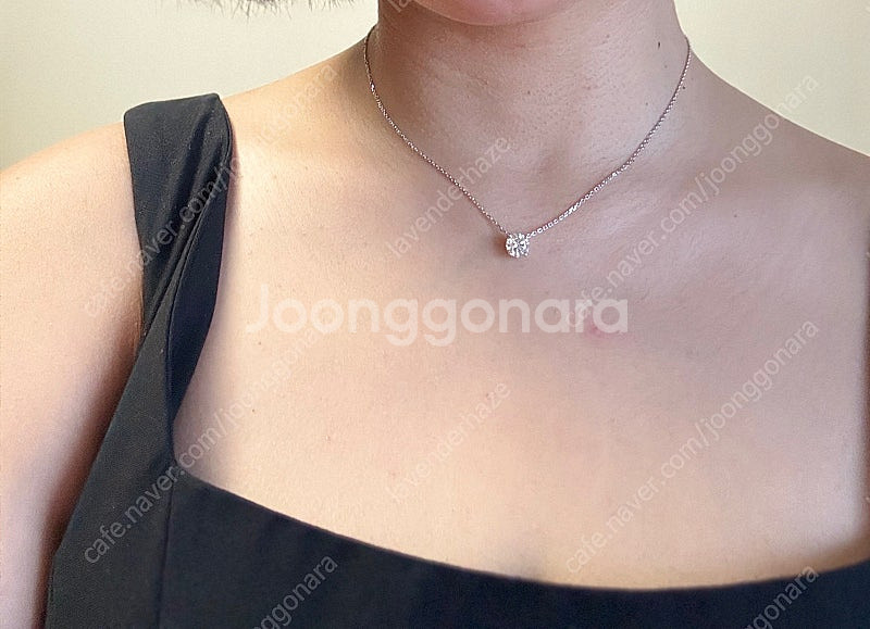 최상급 랩다이아 1.5캐럿 화이트골드 18k 목걸이 새...--4