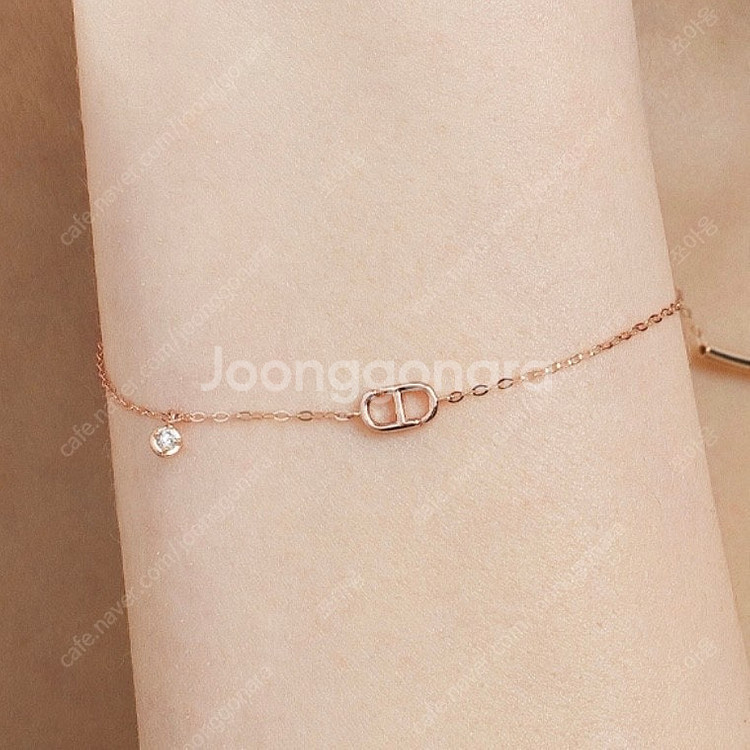 새상품) 14k 여성 금팔찌 로즈골드 체인--1