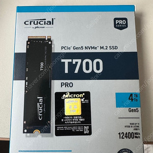 (미개봉) 마이크론 크루셜 T700 PCIe 5.0 4TB 정품