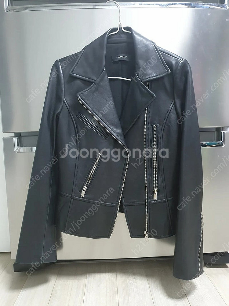 질스튜어트 가죽 자켓 블랙--0