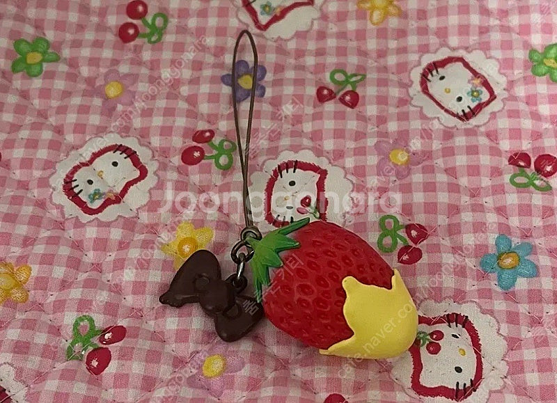 딸기 키티스트랩 스위츠 갸루 디저트 퐁듀 딸기 키링 고...--0