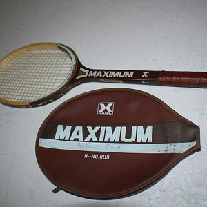 (OLD 라켓) 한일 Maximum 테니스 라켓 우드 프레임 1980년대 빈티지 정구채 엔틱 디스플레이