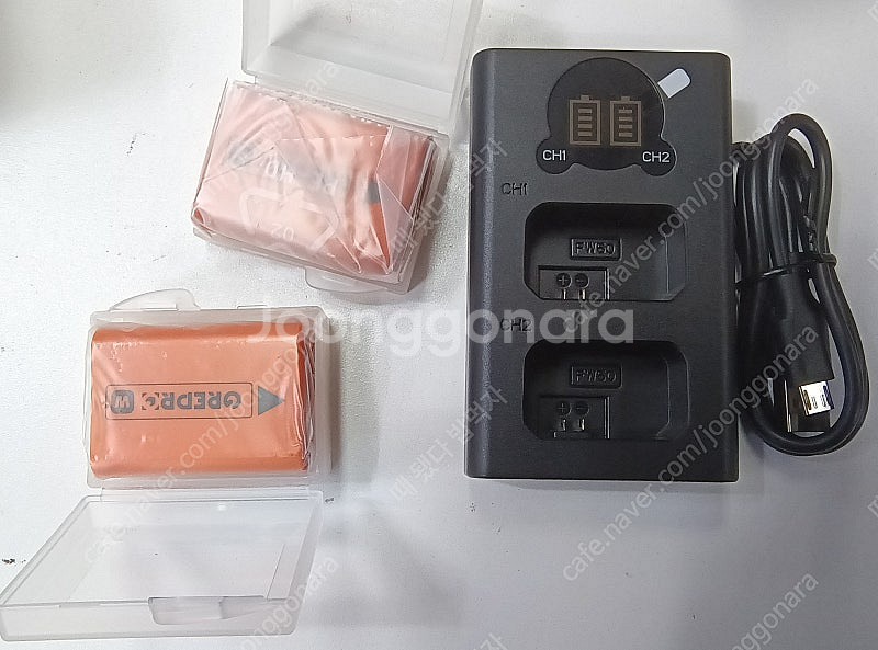 소니 NP-FW50 듀얼충전기 호환배터리2개 NEX-5...--2