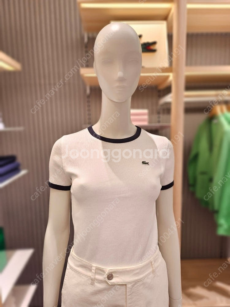 라코스테 여성 링거 티셔츠--0