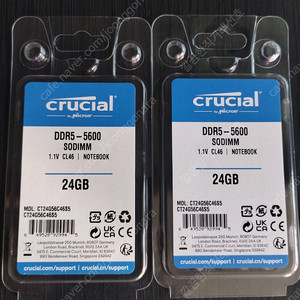 램 , 노트북 24GB DDR5 5600MHz 44800