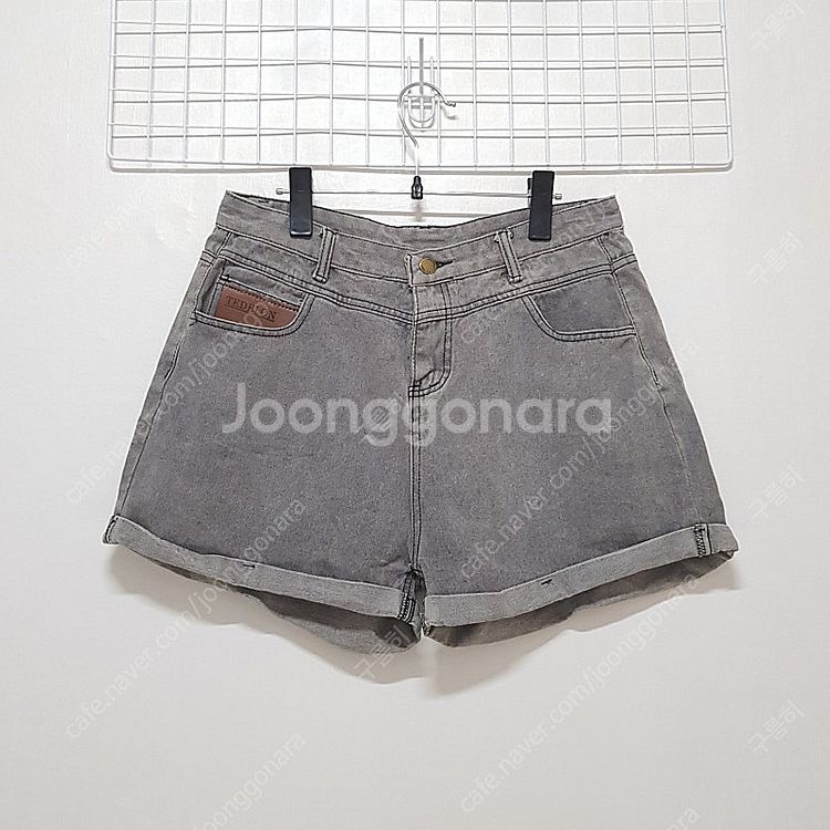 여성 여름 회색 그레이 하이웨이스트 데님 숏팬츠 청반바...--1