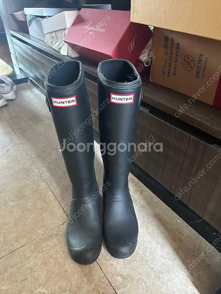 헌터 레인부츠 무광 블랙 245-250--0
