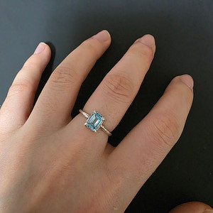 아쿠아마린 실버 925 반지 링