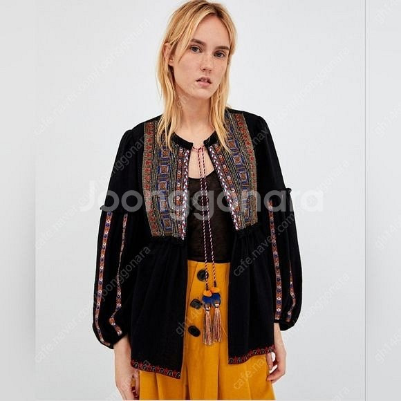 새상품 zara 자라 자수 태슬 블랙 자켓 L 라지--2