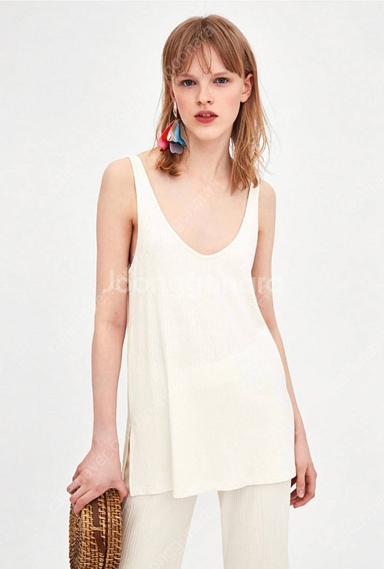 ZARA 자라 골지 밴딩 팬츠 아이보리, 자라 밴딩 팬...--1