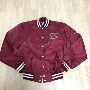 [55,000] (XL) 90's MADE IN U.S.A RENNOC 버건디 새틴 바시티 자켓 스타디움 점퍼