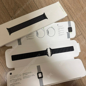 애플워치 가죽/레더링크 스트랩 45mm 미드나이트