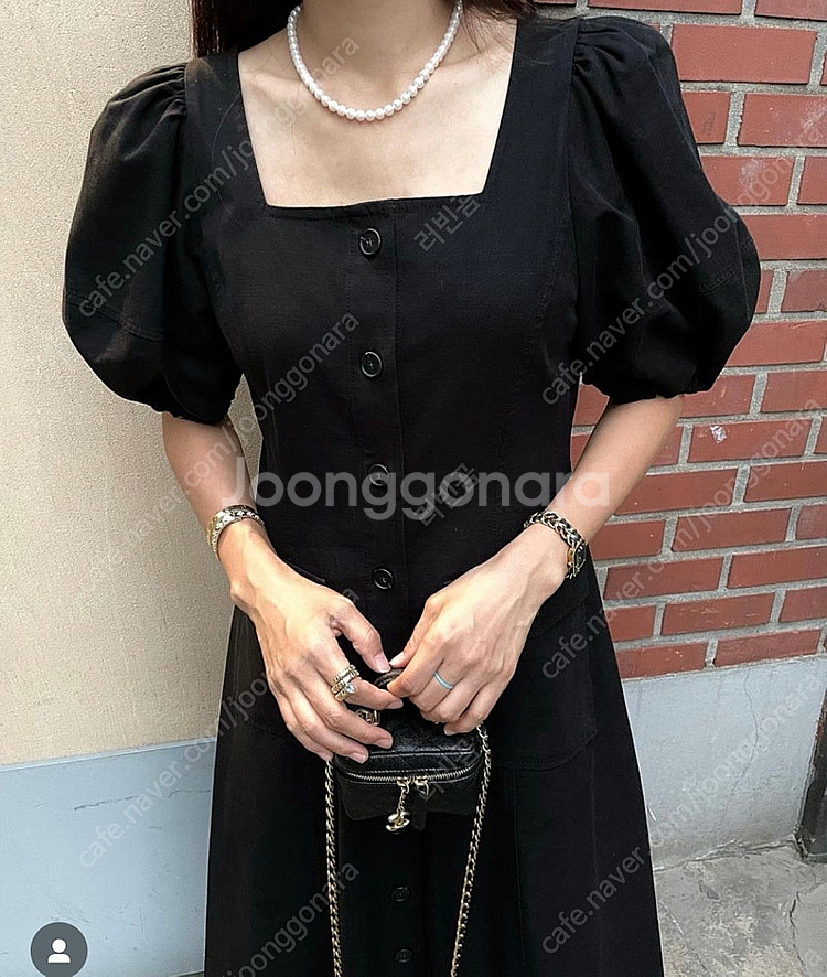 11am 블랙 스퀘어넥 롱 원피스 :)--0