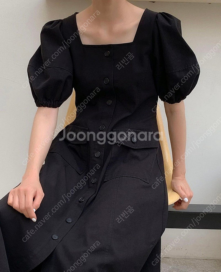 11am 블랙 스퀘어넥 롱 원피스 :)--1