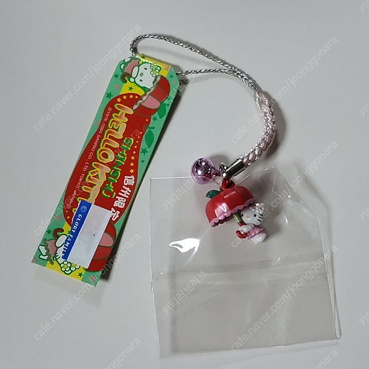 헬로키티 신슈 한정 사과 우산 키티 인형 키체인+고전 키티 스트랩 세트 이미지