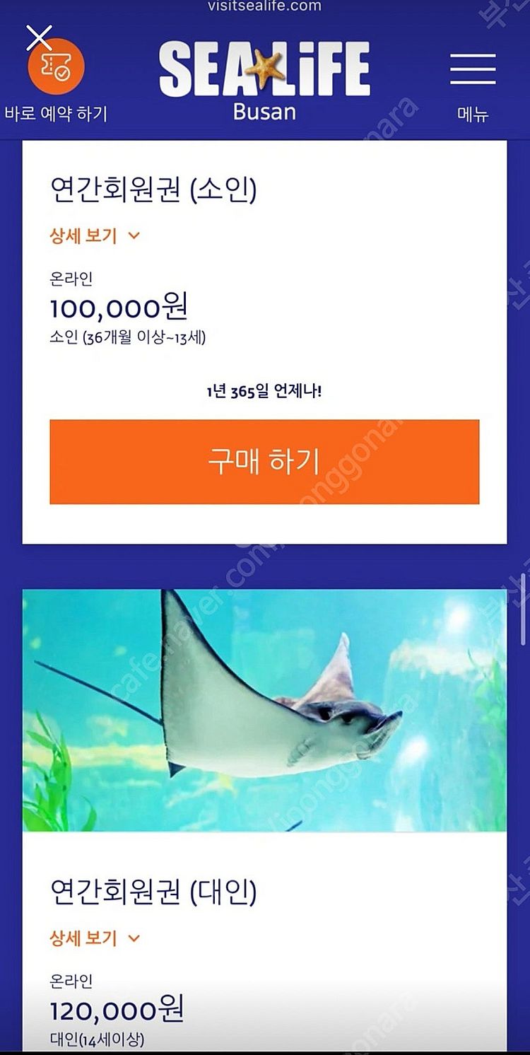 해운대 아쿠아리움 연간하프권(6개월)~6/29(일)까지...--0