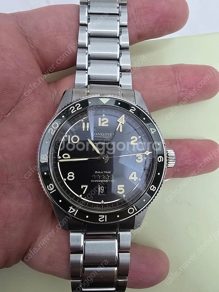(가격인하) 론진 줄루타임 42mm 녹색베젤--1