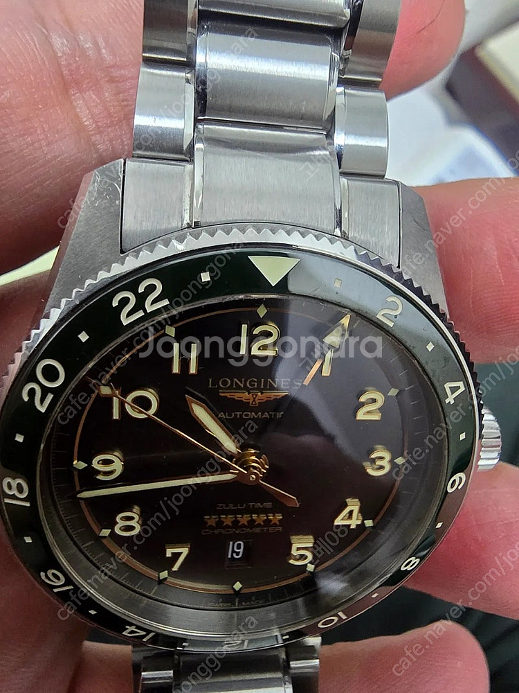 (가격인하) 론진 줄루타임 42mm 녹색베젤--2