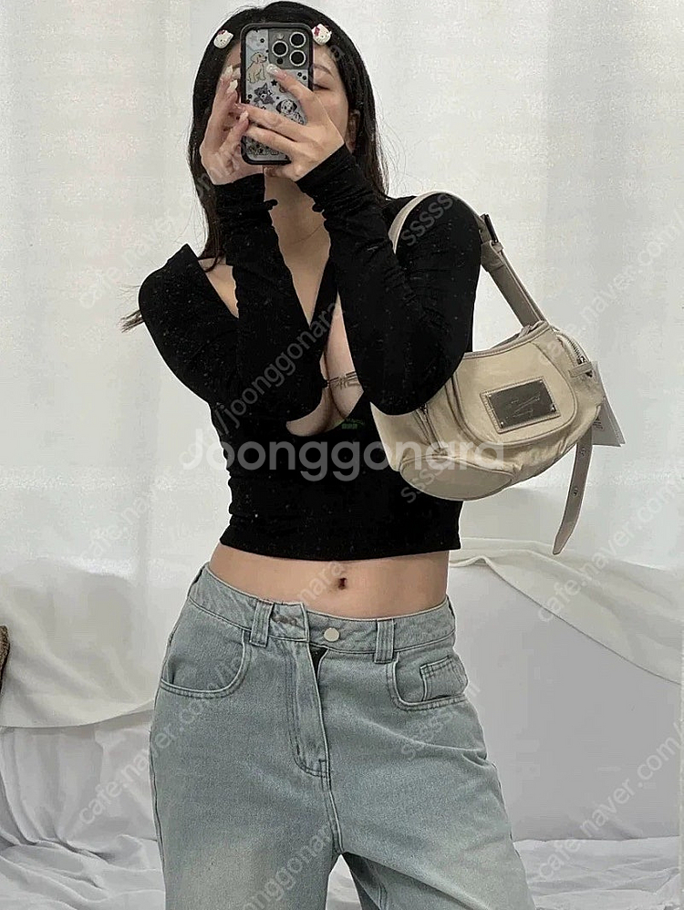 마뗑킴 가방 마들렌 라운드백 라이트베이지 새상품--3