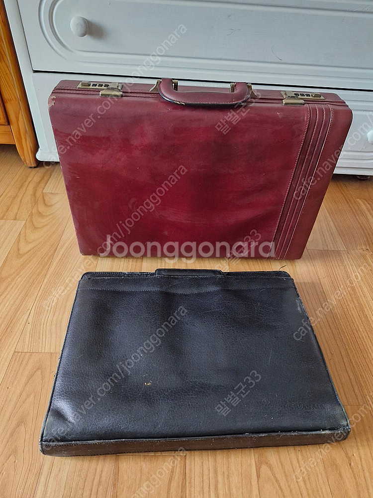 서류 가죽가방 빈티지 (빨강색)--0