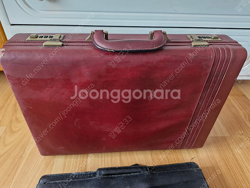 서류 가죽가방 빈티지 (빨강색)--3