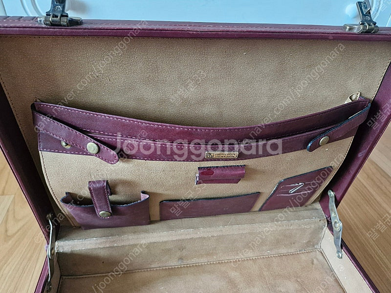 서류 가죽가방 빈티지 (빨강색)--5
