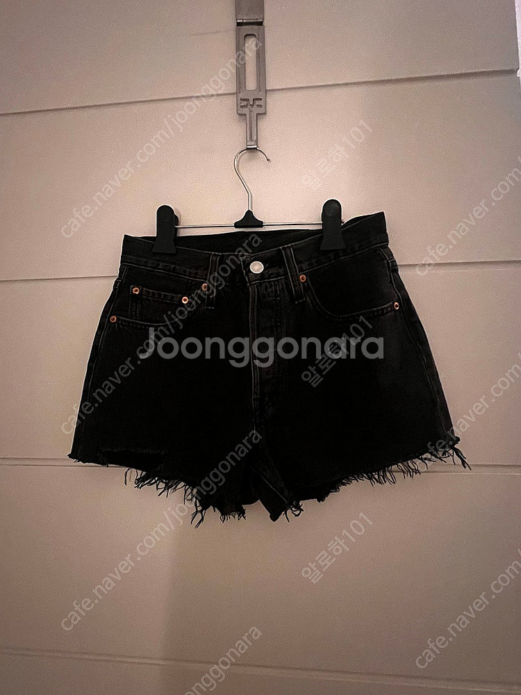 리바이스 블랙 데님 반바지 501--3
