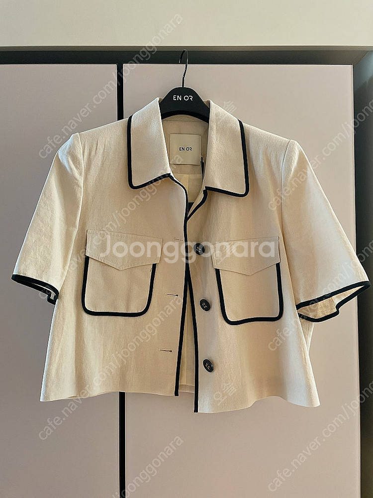 엔오르 린넨 크롭 자켓--5